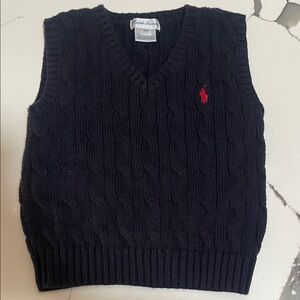 Polo by Ralph Lauren Navy Cable Knit Sweater Vest